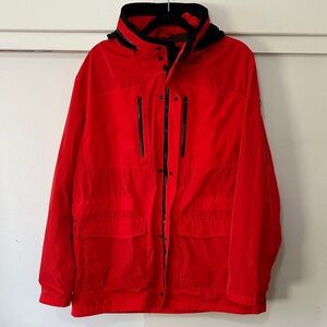 Victorinox Explorer Jacket Red XL Swiss Army Rain Shell Hooded Windbreaker